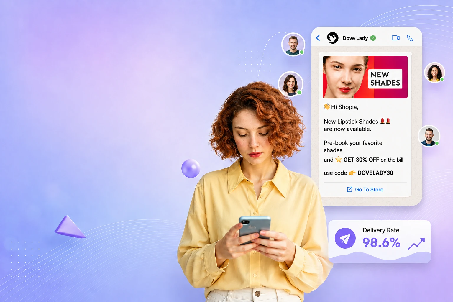 Official WhatsApp bulk messaging campaign with promotional message and delivery analytics
